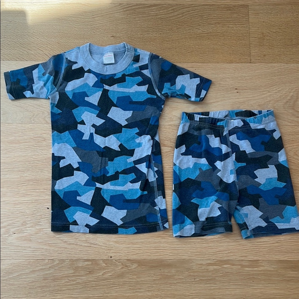 Blue Camouflage T-Shirt and Shorts PJ Set